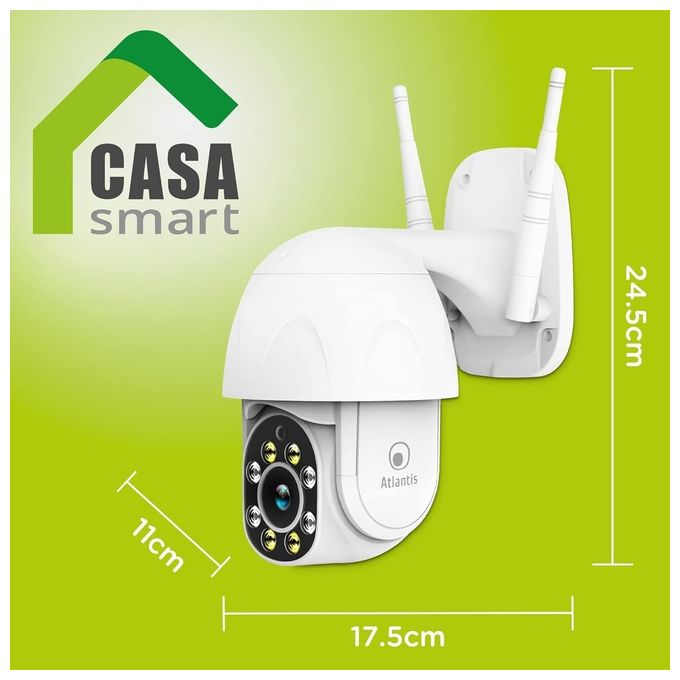 Atlantis Videocamera Wi-Fi Motorizzata da Esterno 2Mp Full Hd 1920z1080p 25fps