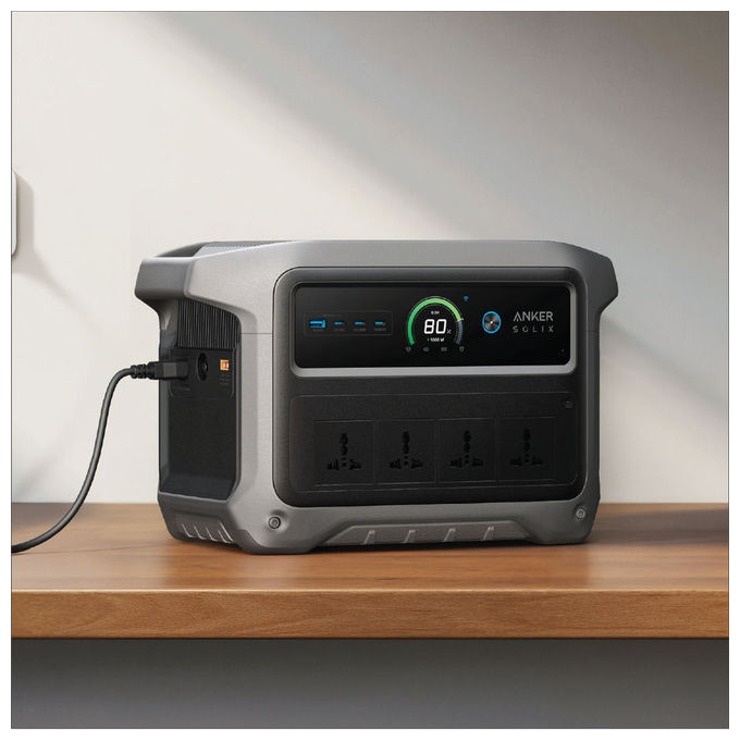 Anker A17633A1 Solix C1000X Gen 2 stazione di alimentazione portatile 1024 Wh 2000 W con ricarica solare 4 prese AC USB tipo A e C peso 11,2 Kg colore Nero Grigio