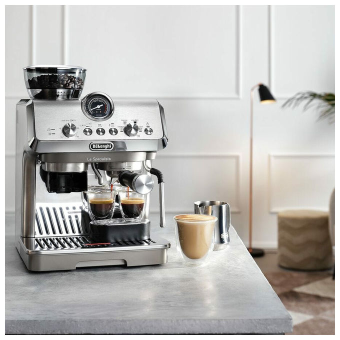 De'Longhi 0132126074 La Specialista Arte Evo Macchina da caffe' Automatica Capacita' serbatoio 1,7 L Pressione 15 bar Potenza 1550 W con Macinacaffe' integrato colore Grigio Acciaio inox