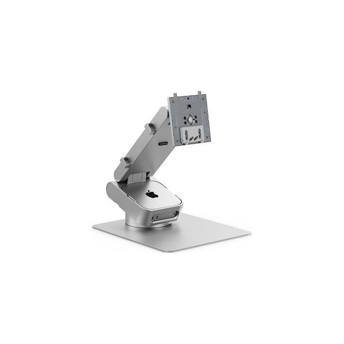 Alogic A32OFSSLV Supporto per Monitor da Scrivania Compatibile con Monitor Aspekt 32'' e Mac Mini M4 Materiale Alluminio ABS Acciaio Feltro colore Argento
