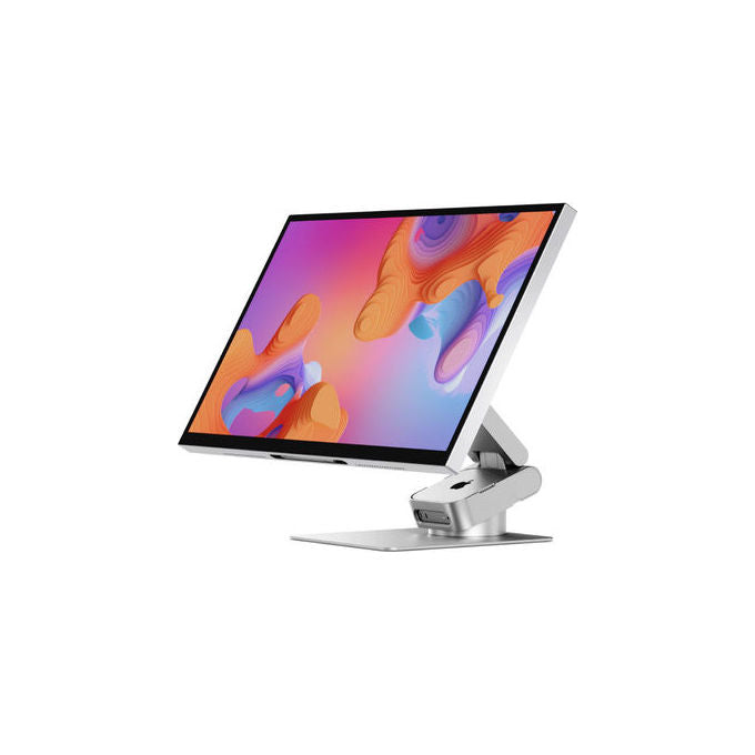 Alogic A32OFSSLV Supporto per Monitor da Scrivania Compatibile con Monitor Aspekt 32'' e Mac Mini M4 Materiale Alluminio ABS Acciaio Feltro colore Argento