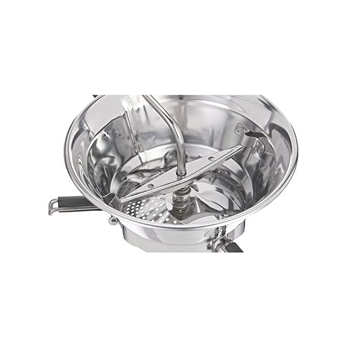 Moulinex A40106 Classic – Passaverdure manuale, 2 dischi in acciaio inox (fino a 19 cm), capacita' variabile secondo contenitore, corpo e dischi in acciaio inox, smontabile e lavabile in lavastoviglie, piedini pieghevoli antiscivolo, appendibile, colore i