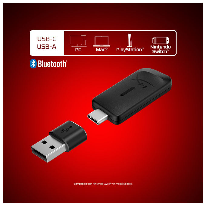 HyperX B5VC4AA Cloud Flight 2 Cuffie da gaming wireless 2.4 GHz Bluetooth 5.3 autonomia fino a 100 ore driver 50 mm microfono rimovibile colore Nero