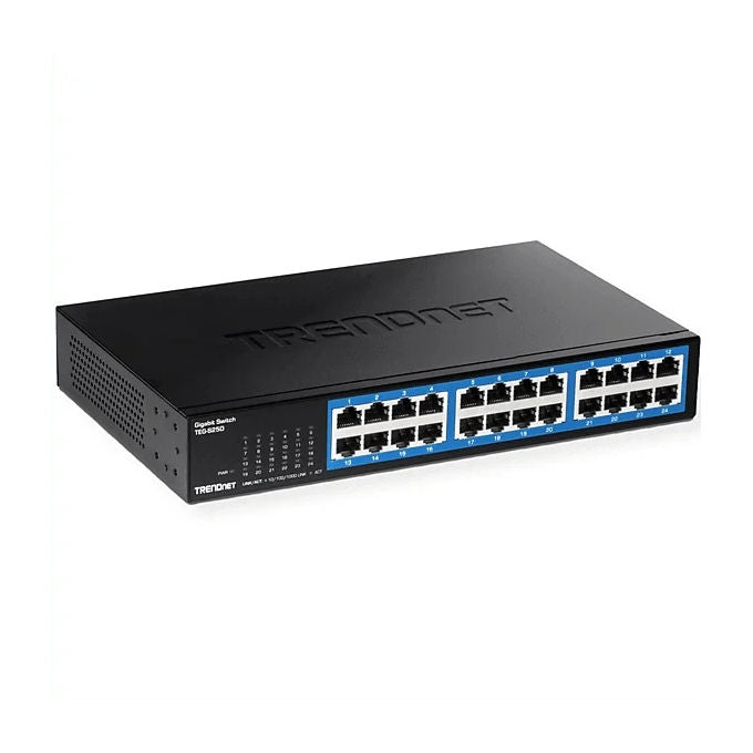 Trendnet TEG-S25D Switch Ethernet 24 Porte Gigabit Rackmontabile Alimentazione Interna Senza Ventola colore Nero