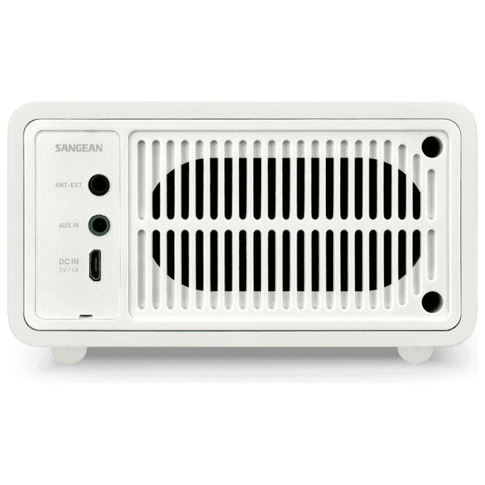 Sangean WR-7 Genuine Mini Radio portatile Bluetooth FM batteria ricaricabile 36 ore colore bianco opaco