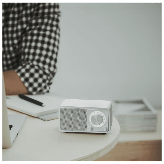 Sangean WR-7 Genuine Mini Radio portatile Bluetooth FM batteria ricaricabile 36 ore colore bianco opaco