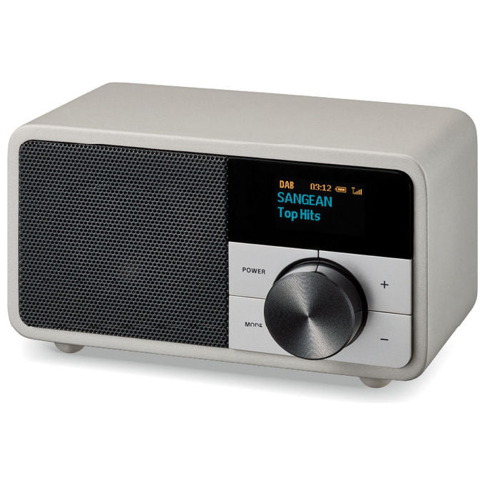 Sangean DDR-7 Serie Mini Radio da Tavolo DAB+ FM Bluetooth Potenza 2 W Batteria 2600 mAh Autonomia 18 ore Materiale Legno colore Argento
