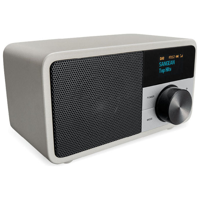Sangean DDR-7 Serie Mini Radio da Tavolo DAB+ FM Bluetooth Potenza 2 W Batteria 2600 mAh Autonomia 18 ore Materiale Legno colore Argento