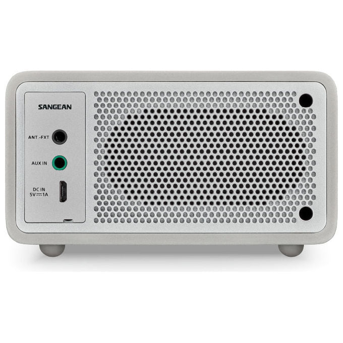 Sangean DDR-7 Serie Mini Radio da Tavolo DAB+ FM Bluetooth Potenza 2 W Batteria 2600 mAh Autonomia 18 ore Materiale Legno colore Argento