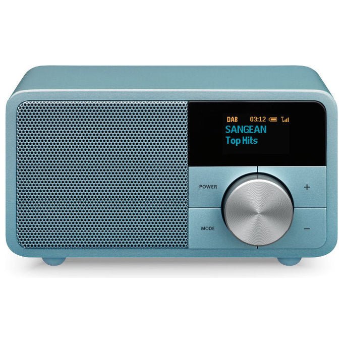 Sangean DDR-7 Radio da tavolo DAB+ FM Bluetooth con display OLED e batteria ricaricabile 2600 mAh fino a 18 ore di autonomia colore Turchese