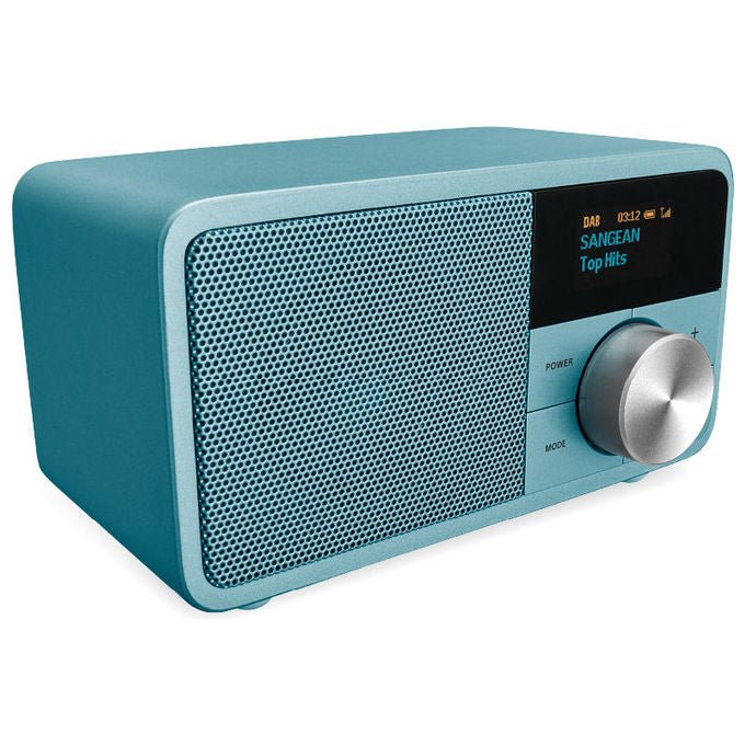 Sangean DDR-7 Radio da tavolo DAB+ FM Bluetooth con display OLED e batteria ricaricabile 2600 mAh fino a 18 ore di autonomia colore Turchese
