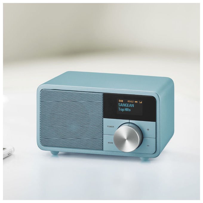 Sangean DDR-7 Radio da tavolo DAB+ FM Bluetooth con display OLED e batteria ricaricabile 2600 mAh fino a 18 ore di autonomia colore Turchese