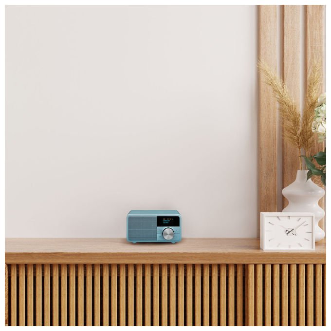 Sangean DDR-7 Radio da tavolo DAB+ FM Bluetooth con display OLED e batteria ricaricabile 2600 mAh fino a 18 ore di autonomia colore Turchese