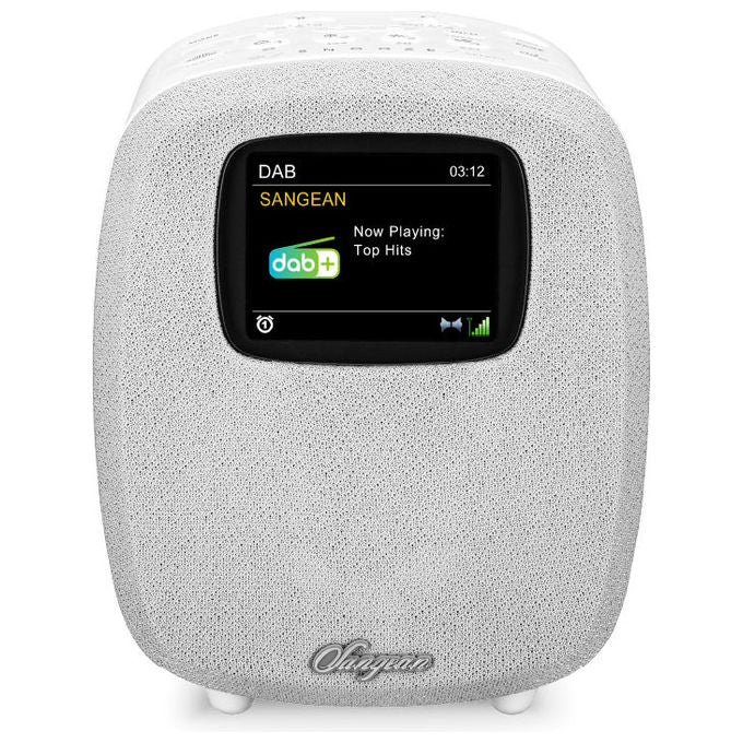 Sangean DCR-83 Radio da tavolo DAB+ FM Bluetooth USB con Altoparlante 2.1 canali e Funzione Sveglia colore Bianco