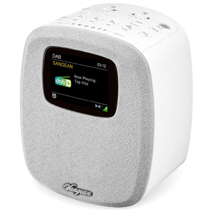 Sangean DCR-83 Radio da tavolo DAB+ FM Bluetooth USB con Altoparlante 2.1 canali e Funzione Sveglia colore Bianco