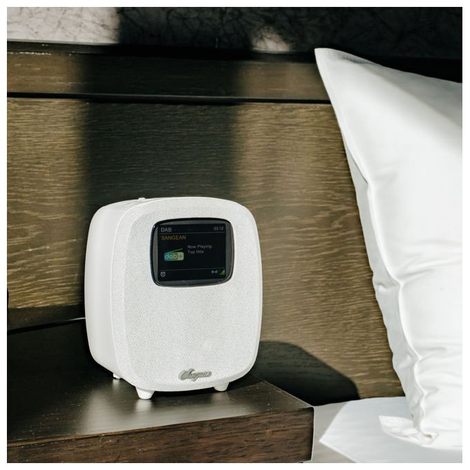 Sangean DCR-83 Radio da tavolo DAB+ FM Bluetooth USB con Altoparlante 2.1 canali e Funzione Sveglia colore Bianco