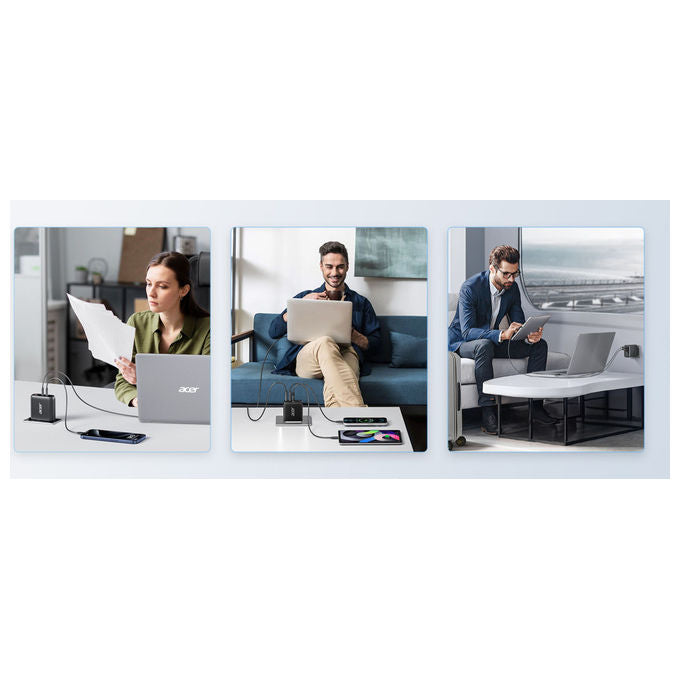 Acer ZL.ADTCC.00J Caricabatterie Interno Universale con Ricarica Rapida Power Delivery 2 Porte USB-C 1 USB-A 100 W Cavo 2 m colore Nero