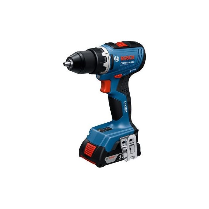 Bosch GSR 18V-65 Trapano Avvitatore Brushless Motore Brushless Massimo Torque 63 Nm Capacita' Foratura 35 mm Legno 13 mm Metallo Velocita' a Vuoto 0-550 0-2100 giri-min Mandrino 13 mm Controllo KickBack Illuminazione LED Doppia colore Nero