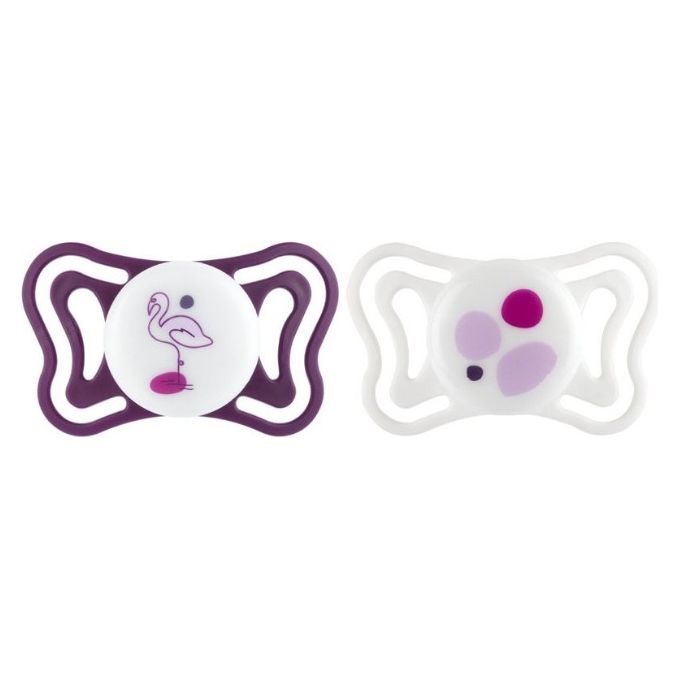 Chicco 00071086110000 PhysioForma Light Succhietto in Silicone Forma Ortodontica per Bambini 16-36 Mesi Confezione da 2 Pezzi colore Rosa