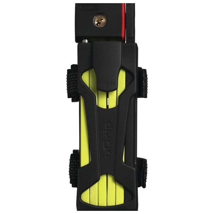 ABUS 11.77399 UGRIP BORDO Lucchetto Pieghevole Acciaio Temprato 5 mm Lunghezza 80 cm con Supporto colore Lime