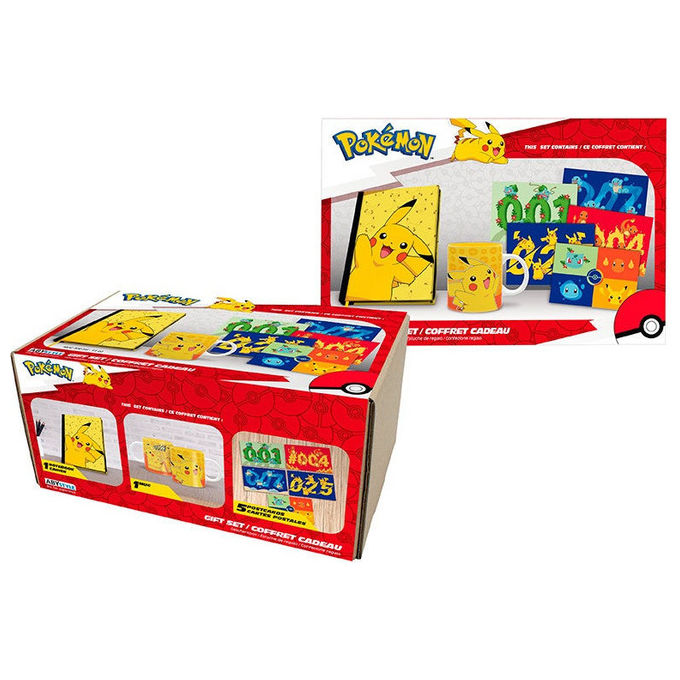 ABYSTYLE, Set Regalo Pokemon Pikachu con Tazza, Quaderno A5 e Cartoline