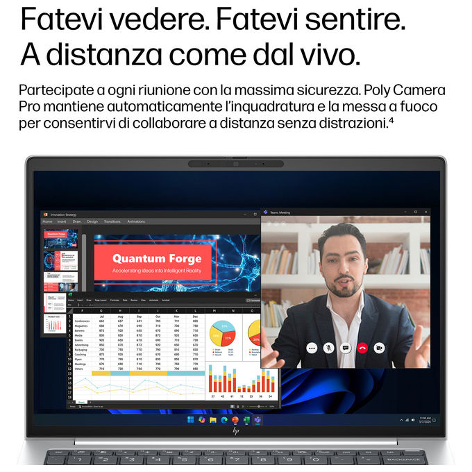 HP E13XBAT HP EliteBook 8 G2a Computer portatile AMD Ryzen AI 5 32 GB LPDDR5x 512 GB SSD Wi-Fi 7 Windows 11 Pro colore Argento