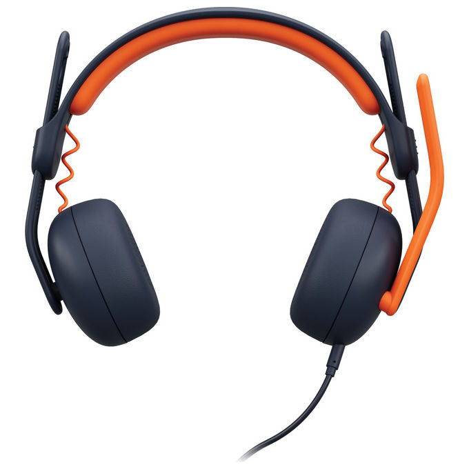Logitech 981-001367 Zone Learn Auricolare Cablato A Padiglione Studio USB tipo-C Blu Arancione