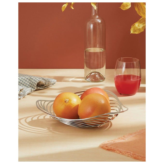 Alessi ACO02 Trinity Cestino porta frutta in Acciaio inox Diametro 26 cm colore Argento