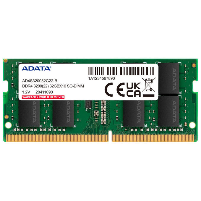 ADATA AD4S32008G22-DTGN Memoria 16 GB 2 x 8 GB DDR4 3200 MHz 260-pin SO-DIMM per Computer portatile colore Nero