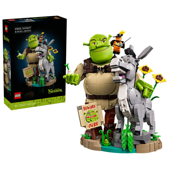 Lego 72423 Kit di Costruzione Shrek Ciuchino e Gatto con gli Stivali 1403 pezzi colore Multicolore