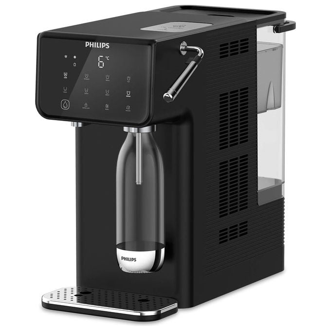 Philips ADD5962BK Stazione dell'acqua 4-in-1 Acqua calda fredda e frizzante Filtro Micro X-Clean compatibile con filtri BRITA colore Nero