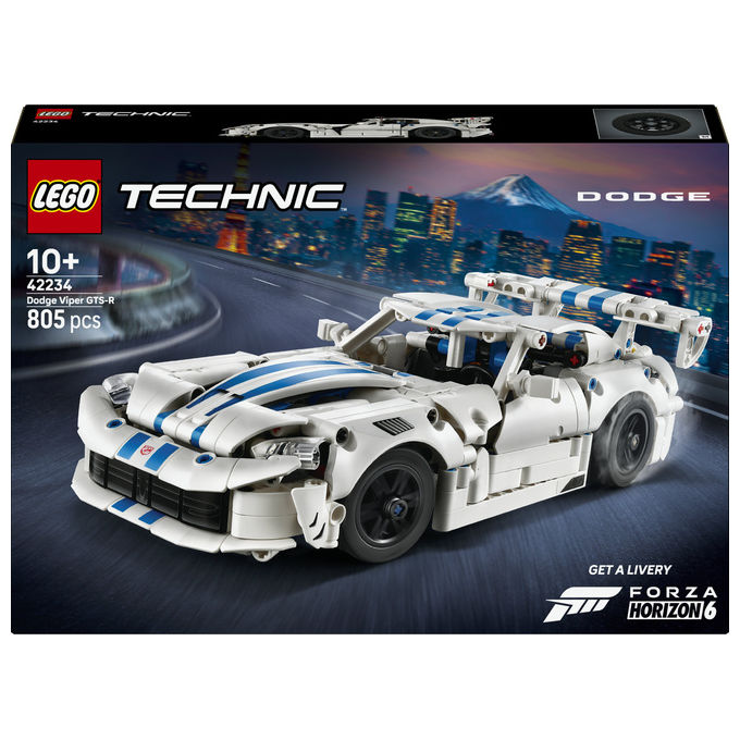 Lego 42234 Technic Auto Sportiva Dodge Viper GTS-R con Motore V10 Sterzo e Differenziale 805 pezzi colore Multicolore