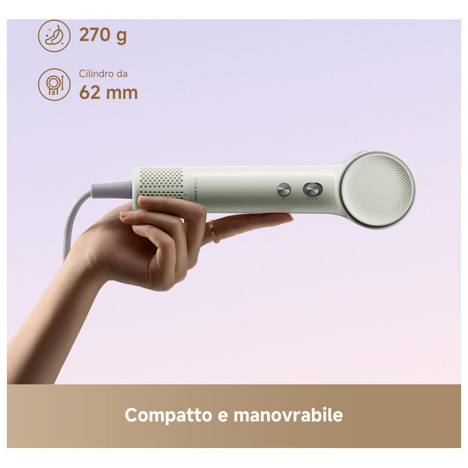 Dreame AHG11A GREEN Mini Flow Asciugacapelli 1200 W Tecnologia Ionica 5 Temperature 2 Velocita' colore Verde