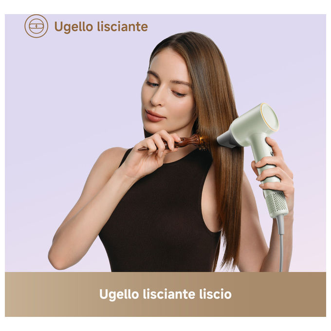 Dreame AHG11A GREEN Mini Flow Asciugacapelli 1200 W Tecnologia Ionica 5 Temperature 2 Velocita' colore Verde