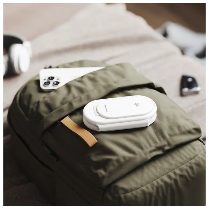 Alogic AL31WCPA-WH PackAway Supporto di ricarica wireless 3-in-1 Qi2 Fast Wireless Charging 15 W Cavo USB-C incluso colore Bianco