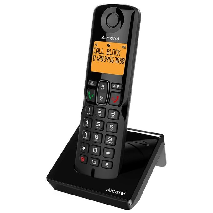 Alcatel S280 Cordless Vivavoce con Funzione Blocco Chiamate Evoluto Nero