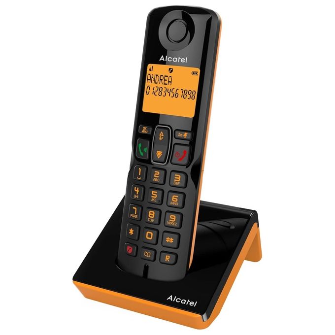 Alcatel S280 Cordless Vivavoce con Funzione Blocco Chiamate Evoluto Orange