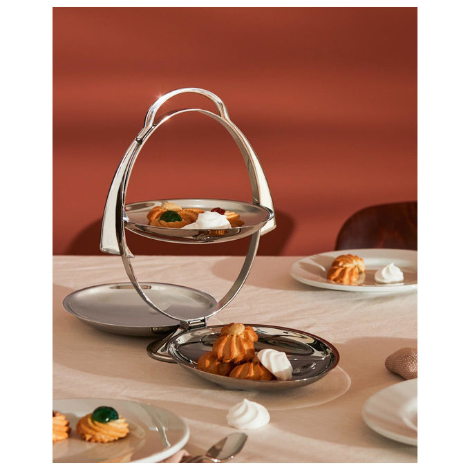 Alessi AM37 Alzata Pieghevole Anna Gong in Acciaio Inox 18-10 Altezza 27 cm Lunghezza 44 cm Larghezza 20 cm colore Acciaio