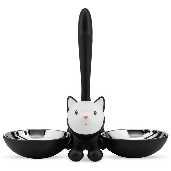 Alessi AMMI09B Ciotola per Gatti Tigrito in Acciaio Inox e Resina Termoplastica 550 ml colore Nero