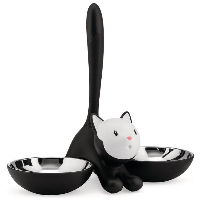 Alessi AMMI09B Ciotola per Gatti Tigrito in Acciaio Inox e Resina Termoplastica 550 ml colore Nero