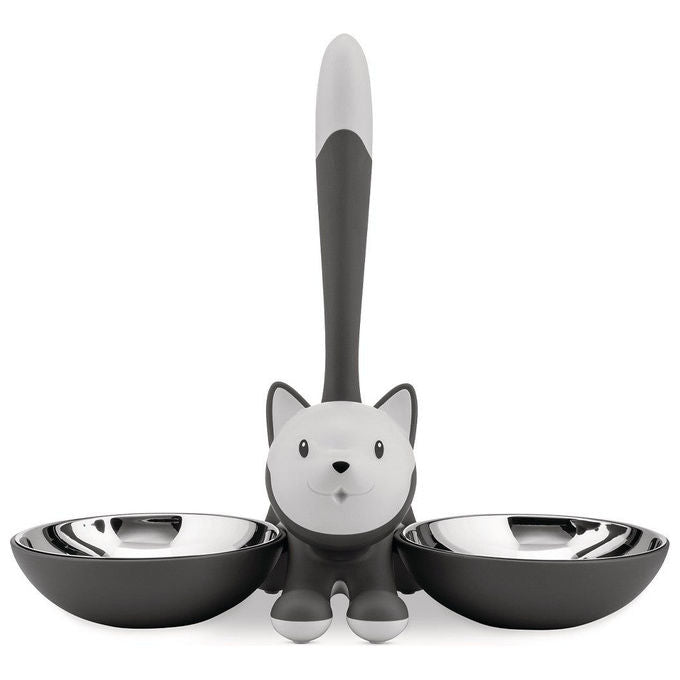 Alessi AMMI09B Ciotola per Gatti Tigrito in Acciaio Inox e Resina Termoplastica 550 ml colore Nero