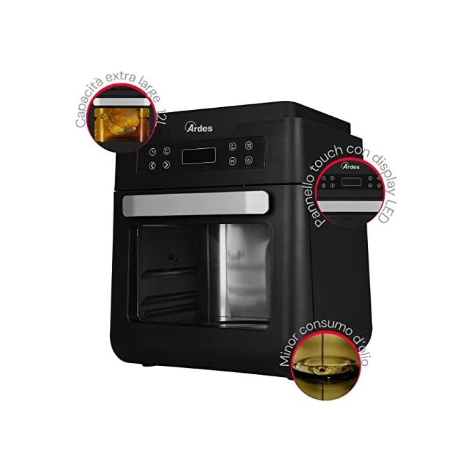 Ardes AR1KP12000 FRIGGISANA XXL Forno Ibrido e Friggitrice ad Aria 1500W XXL 12 Litri