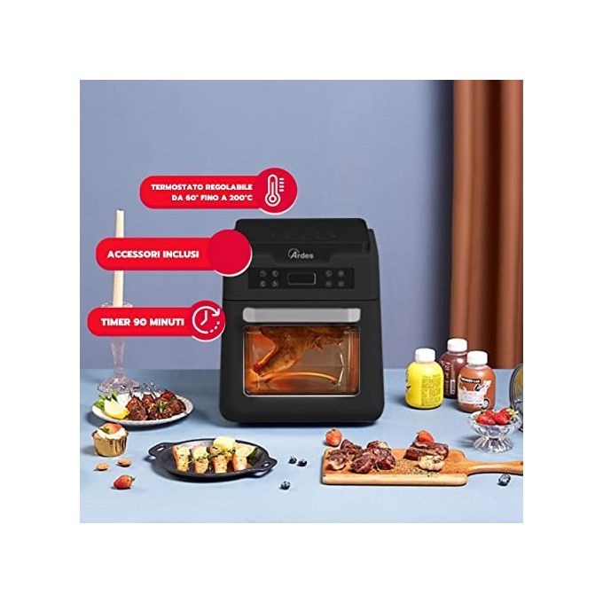 Ardes AR1KP12000 FRIGGISANA XXL Forno Ibrido e Friggitrice ad Aria 1500W XXL 12 Litri
