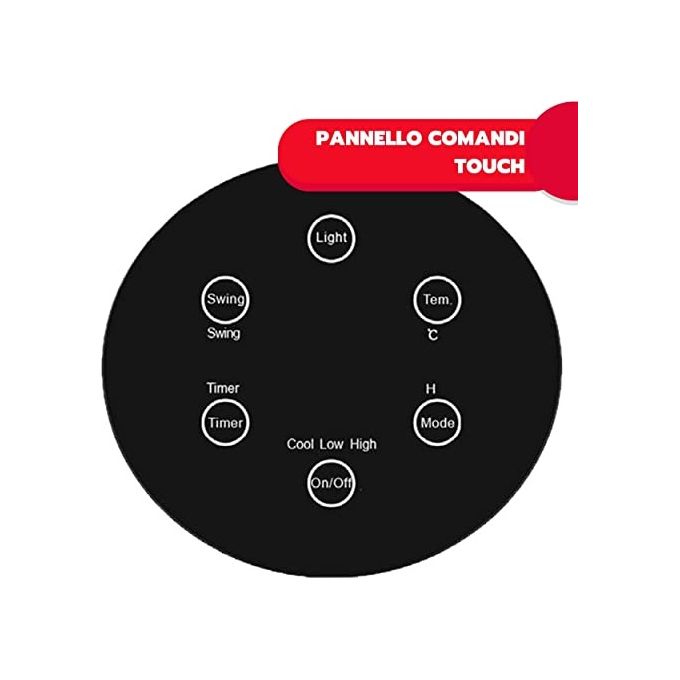 Ardes AR4P19 Termoventilatore Pin a Torre 44cm Illuminazione Led 4 Colori con Telecomando