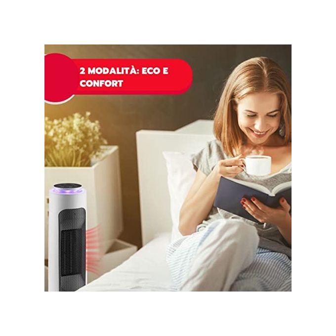 Ardes AR4P19 Termoventilatore Pin a Torre 44cm Illuminazione Led 4 Colori con Telecomando