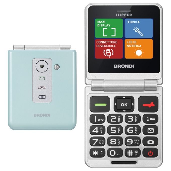 Brondi Flipper Flip 2.4'' Dual Sim Green Water Metal - Yeppon