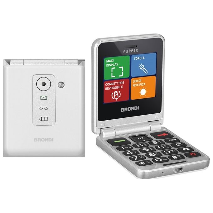 Brondi Flipper White Metal 2.4'' Clamshell - Yeppon