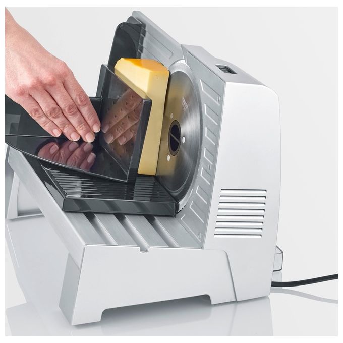 Severin AS3917 Allesschneider Elettrica con Lama in Acciaio Inossidabile Solingen Spessore Regolabile fino a 2,3 cm 150 W Rumorosita' 68 dB colore Grigio