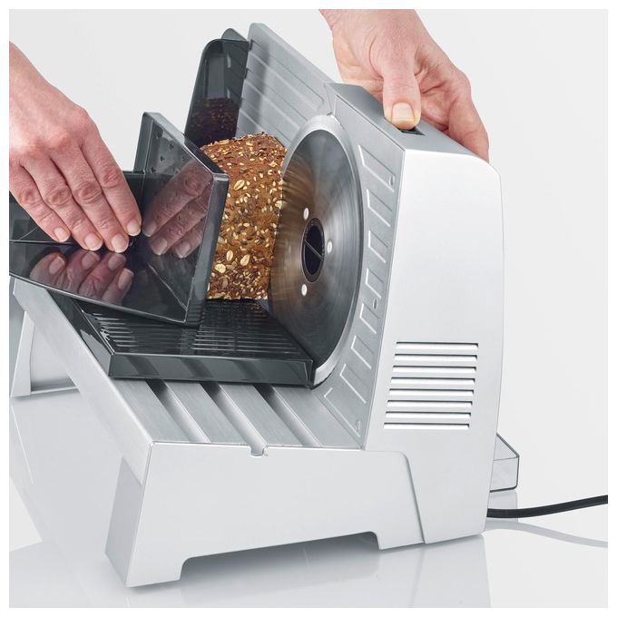 Severin AS3917 Allesschneider Elettrica con Lama in Acciaio Inossidabile Solingen Spessore Regolabile fino a 2,3 cm 150 W Rumorosita' 68 dB colore Grigio