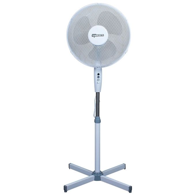 Termozeta TZWZ01N - Ventilatore a piantana, altezza 120 cm, 3 velocita', oscillazione automatica e inclinazione regolabile, potenza 50 W, rumorosita' 53,5 dB, Bianco